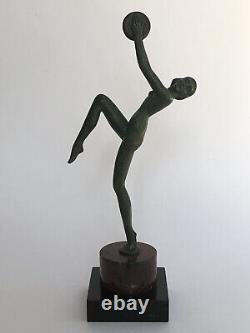 Authentic antique SCULPTURE WOMAN DANCER BRONZE Art Deco LEVERRIER FAYRAL