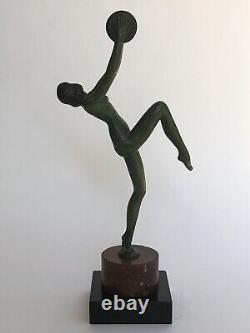 Authentic antique SCULPTURE WOMAN DANCER BRONZE Art Deco LEVERRIER FAYRAL