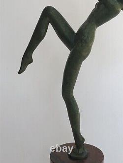 Authentic antique SCULPTURE WOMAN DANCER BRONZE Art Deco LEVERRIER FAYRAL