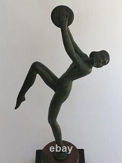 Authentic antique SCULPTURE WOMAN DANCER BRONZE Art Deco LEVERRIER FAYRAL