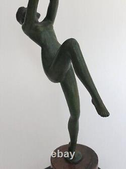 Authentic antique SCULPTURE WOMAN DANCER BRONZE Art Deco LEVERRIER FAYRAL