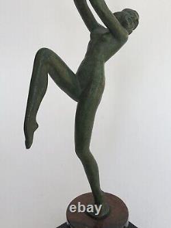 Authentic antique SCULPTURE WOMAN DANCER BRONZE Art Deco LEVERRIER FAYRAL