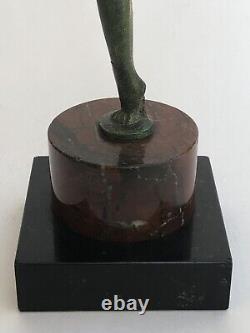 Authentic antique SCULPTURE WOMAN DANCER BRONZE Art Deco LEVERRIER FAYRAL