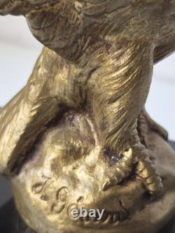 Automobile mascot eagle Jean Gerard H. Briand bronze Art Deco hood ornament car 1