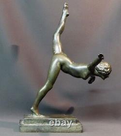 B 1930 Beautiful Sculpture Bronze Botinelly 37cm3.4kg Susse Bets Dancer Art Deco