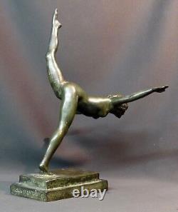 B 1930 Beautiful Sculpture Bronze Botinelly 37cm3.4kg Susse Bets Dancer Art Deco