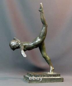 B 1930 Beautiful Sculpture Bronze Botinelly 37cm3.4kg Susse Bets Dancer Art Deco