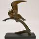 Becquerel A. V. / Art Deco Bronze Sculpture Signed With Gilded Patina, Black Marble Base.