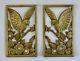 Bird & Butterfly, 2 Bronze Plaques, Ornament, Furnishings, Flowers, Art Deco