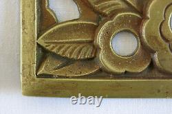 BIRD & BUTTERFLY, 2 bronze plaques, ornament, furnishings, flowers, art deco