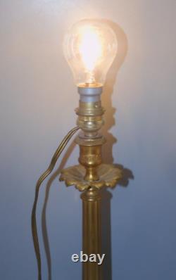 -BRONZE ART NOUVEAU CANDLE HOLDER Mounted as a LAMP BASE (reversible) decor D