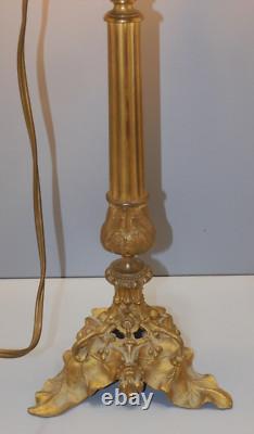 -BRONZE ART NOUVEAU CANDLE HOLDER Mounted as a LAMP BASE (reversible) decor D