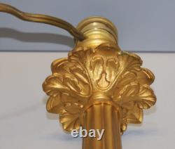 -BRONZE ART NOUVEAU CANDLE HOLDER Mounted as a LAMP BASE (reversible) decor D