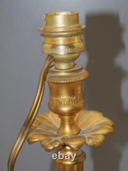 -BRONZE ART NOUVEAU CANDLE HOLDER Mounted as a LAMP BASE (reversible) decor D