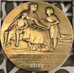 BRONZE MEDAL BY PILLET ART DECO NEW NAKED WOMAN MEDAL 68 mm DIAMETER