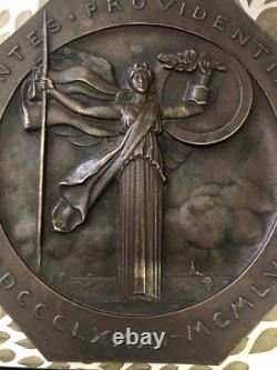 BRONZE MEDAL PLAQUE TURIN ART DECO NEW MEDAL BY TURIN DIAMETER 159 mm
