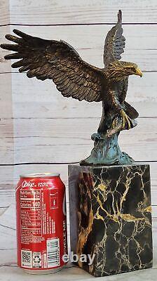 Bald Eagle Bronze Sculpture Big Bird Statue Art Deco Figure Exterior Deal