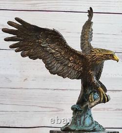 Bald Eagle Bronze Sculpture Big Bird Statue Art Deco Figure Exterior Deal