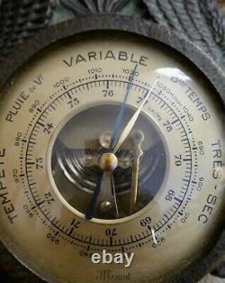 Barometer, Max The Verrier Thermometer, Empire Style, Bronze Of The 30-40s
