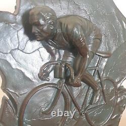 Bas Relief Jacques Limousin Cycling Tour De France Regulare Art Deco No Bronze