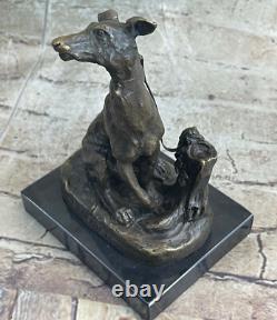 Beautiful Art Deco Bronze Sculpture of Fremiet Whippet Greyhound Artwork