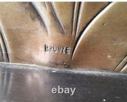 Beautiful Art Deco Lamp, Bronze Animalier, Bird on Branch, Signed Guy, 1930s