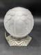Beautiful Art Deco Night Lamp From The 1930s, Molded Glass Globe And Bronze Base