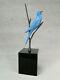 Beautiful Bronze Sculpture Wildlife Art Deco Blue Bird By Irenee Rochard