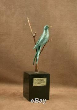 Beautiful Bronze Sculpture Wildlife Art Deco Swallow Bird By Irenee Rochard