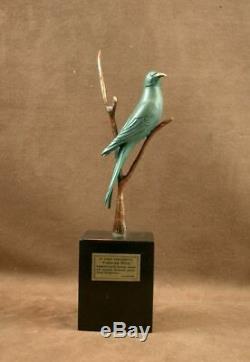 Beautiful Bronze Sculpture Wildlife Art Deco Swallow Bird By Irenee Rochard