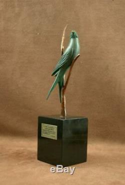 Beautiful Bronze Sculpture Wildlife Art Deco Swallow Bird By Irenee Rochard