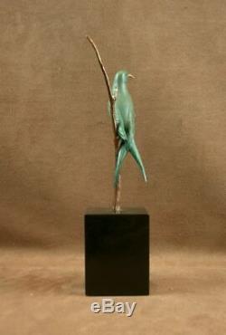 Beautiful Bronze Sculpture Wildlife Art Deco Swallow Bird By Irenee Rochard