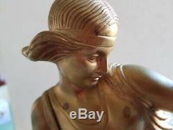 Beautiful Bronze Warranty Period In 1930 Art Deco Style Young Woman D Chiparus