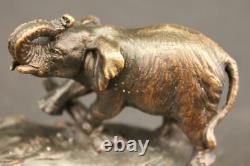 Beautiful Family Elephants Bronze March Art Deco Sculpture Statue Faune Dec