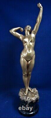 Beautiful Golden Bronze Signed Simon The Awakening Art Deco Rèf/a/27/16