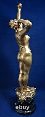 Beautiful Golden Bronze Signed Simon The Awakening Art Deco Rèf/a/27/16