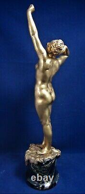 Beautiful Golden Bronze Signed Simon The Awakening Art Deco Rèf/a/27/16