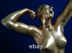 Beautiful Golden Bronze Signed Simon The Awakening Art Deco Rèf/a/27/16