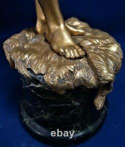 Beautiful Golden Bronze Signed Simon The Awakening Art Deco Rèf/a/27/16