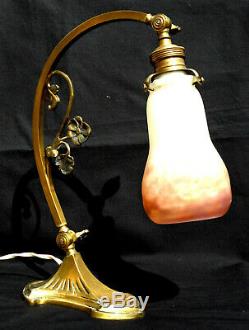 Beautiful Lamp 1900 Foot Bronze Tulip Muller, Daum Era Galle Vase