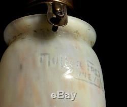 Beautiful Lamp 1900 Foot Bronze Tulip Muller, Daum Era Galle Vase