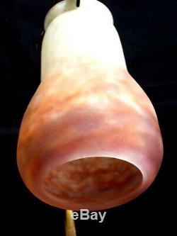 Beautiful Lamp 1900 Foot Bronze Tulip Muller, Daum Era Galle Vase