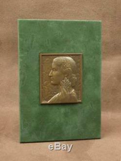 Beautiful Medal Sculpture Low Relief Bronze Woman Art Deco Sign Morlon