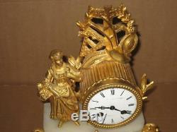 Beautiful Old Clock In Nineteenth Regule Dore / Bronze Clock Works Pendul