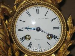 Beautiful Old Clock In Nineteenth Regule Dore / Bronze Clock Works Pendul