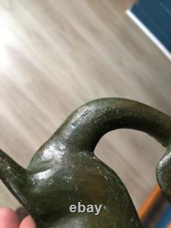Beautiful Patinated Bronze Art Deco Doe Fawn signed SCHOTT 17 cm