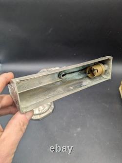 Beautiful art deco piano lamp, notary/banker style, in nickel-plated bronze, 1930, modernist