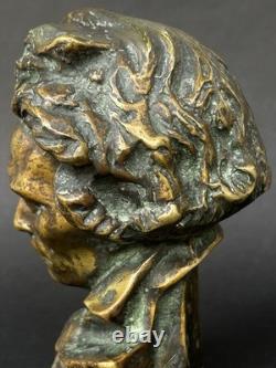Beautiful bronze sculpture bust of Beethoven, signed Le Verrier Le Faguays, Art Deco