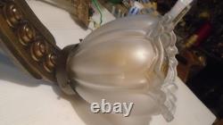 Belgian Art Deco chandelier in solid bronze 5 lights circa 1920-1935
