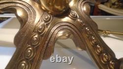Belgian Art Deco chandelier in solid bronze 5 lights circa 1920-1935